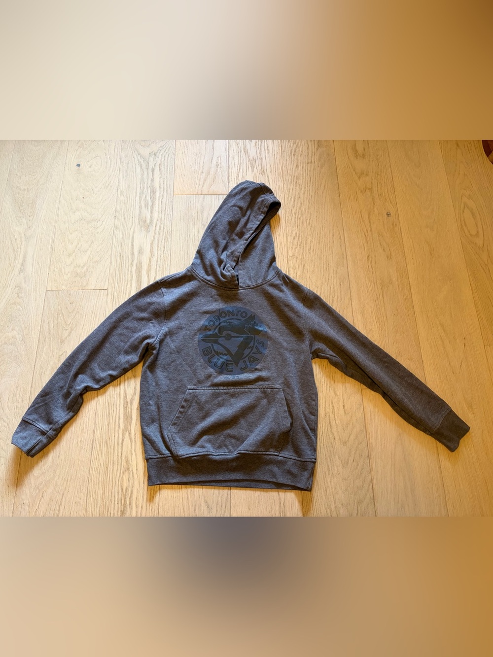 Kids' Gray Pullover Hoodie with Toronto Blue Jays Logo